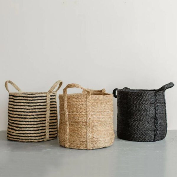 Jute Basket Bag with Wooden Handle Ladies Hand Bag (Copy) - Image 6
